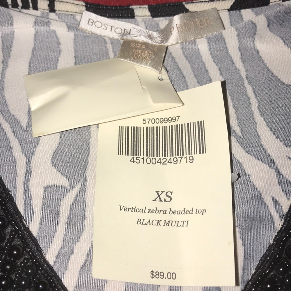 Boston Proper Zebra Beaded Top - Picture 3 of 8